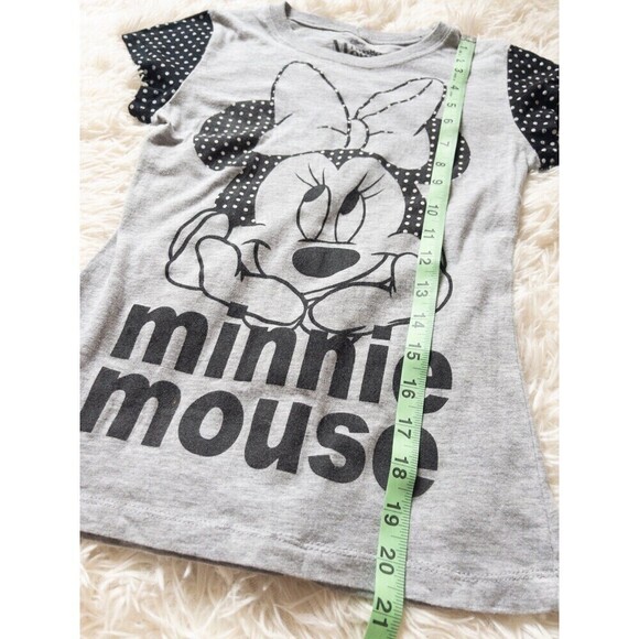 Disney Minnie Mouse Black and Gray Polka Dot T Shirt size L 10/12 - Picture 5 of 7